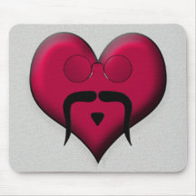 Mustache Heart - Very Retro! Mousepads