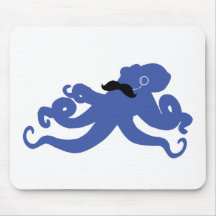 mustached bläckfisk med en monoclemousepad mus mattor