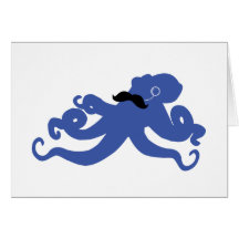 mustached bläckfisk med ett monoclekort