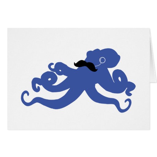 mustached bläckfisk med ett monoclekort