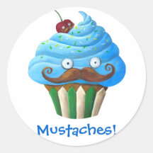 Mustached muffin klistermärke