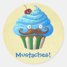 Mustached muffin klistermärken