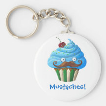 Mustached muffin nyckel ring