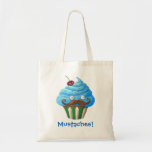 Mustached muffin tote bags