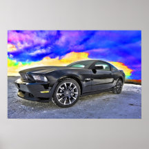 Mustang för bilmuskelbil affisch