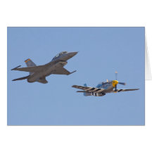 Mustang och F 17 för arvflyg P 51 Hälsningskort