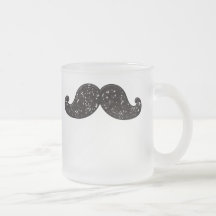 MUSTASCH FÖR ROLIGTSVARTGLITTER MUGGAR