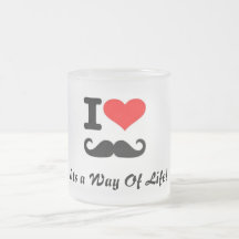 mustasch kaffe mugg