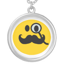 Mustasch- och MonocleSmileyhalsband