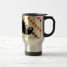 Mustasch på ett Retro mönster för 70-tal Kaffe Koppar