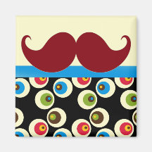 Mustasch på Retro bakgrund Kylskåpsnagnet
