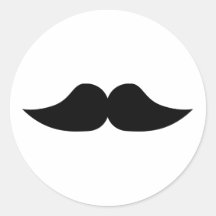 Mustasch Runda Klistermärken