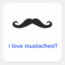 mustascher fyrkantiga klistermärken