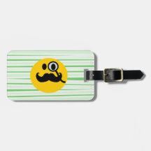 MustaschmonocleSmiley Bagageetiketter