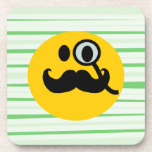 MustaschmonocleSmiley Dryck Underlägg