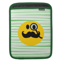 MustaschmonocleSmiley iPad Sleeve