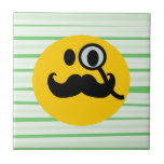 MustaschmonocleSmiley Kakelplatta Av Kerami