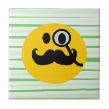 MustaschmonocleSmiley Kakelplatta Av Kerami