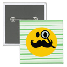MustaschmonocleSmiley Knappar Med Nål