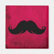 MustaschMoustache på Grungebakgrund Magneter För Kylskåp