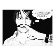 mustaschparty: komiska staches anpassningsbara inbjudningskort