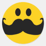 MustaschSmiley (anpassadebakgrundsfärg) Klistermärke