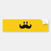 MustaschSmiley (anpassadebakgrundsfärg) Bildekaler
