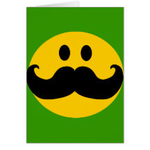 MustaschSmiley (anpassadebakgrundsfärg) Kort