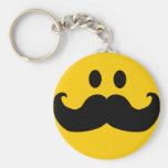 MustaschSmiley (anpassadebakgrundsfärg) Nyckelringar