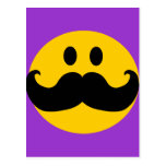 MustaschSmiley (anpassadebakgrundsfärg) Vykort