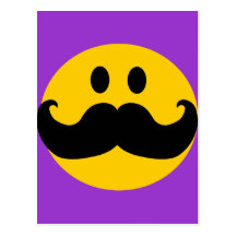MustaschSmiley (anpassadebakgrundsfärg) Vykort