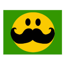 MustaschSmiley (anpassadebakgrundsfärg) Vykort