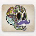 Mustaschsockerskalle Mousepad - vintagestil Mus Mattor