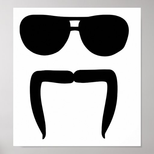Mustaschsolglasögon Posters