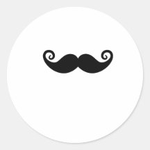 Mustaschvanvett Rund Klistermärke