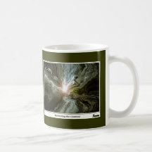 N av kosmoset på nytt kaffe koppar