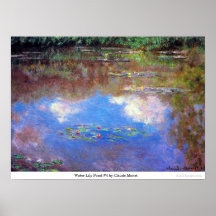 Näckrosdamm #4 vid Claude Monet Affisch