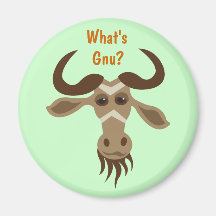 Någon GnuStuff_Gary Gnu_Whats Gnu? Kylskåpmagneter