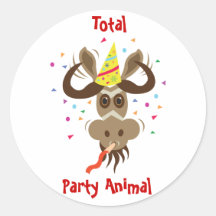 Något djur för GnuStuff_Total party Runda Klistermärken