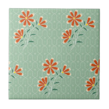 Naila belägger med tegel blom- Batik Keramiska Plattor