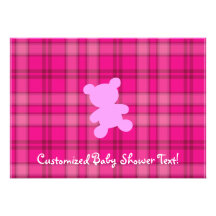 Nalle - baby showerrosainbjudan