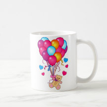 Nalle och ballonger mugg