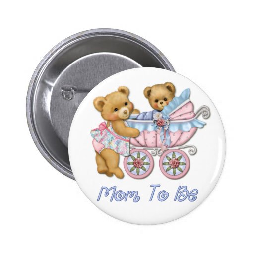 Nallemamma och vagn - blått pins