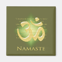 Namaste - jag bugar till dig (i grönt) kylskåpmagneter