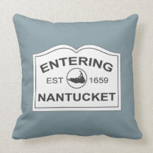 Nantucket ö, Est 1659 med kartan i Denimblått Kudde