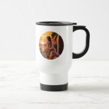Nära övre "för Nile solnedgång" Kaffe Muggar