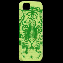Nära övre för tigeransikte (limefrukt och grönt) casemate fodral