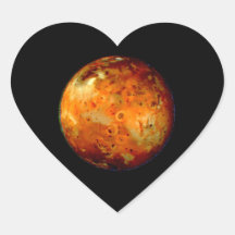 NASA för utrymme för Jupiter måneIo Hjärtklistermärken