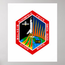 NASA STS-110 skickar beskickning lappar Affisch