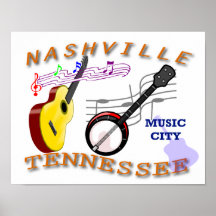 Nashville tryck för att inrama affisch